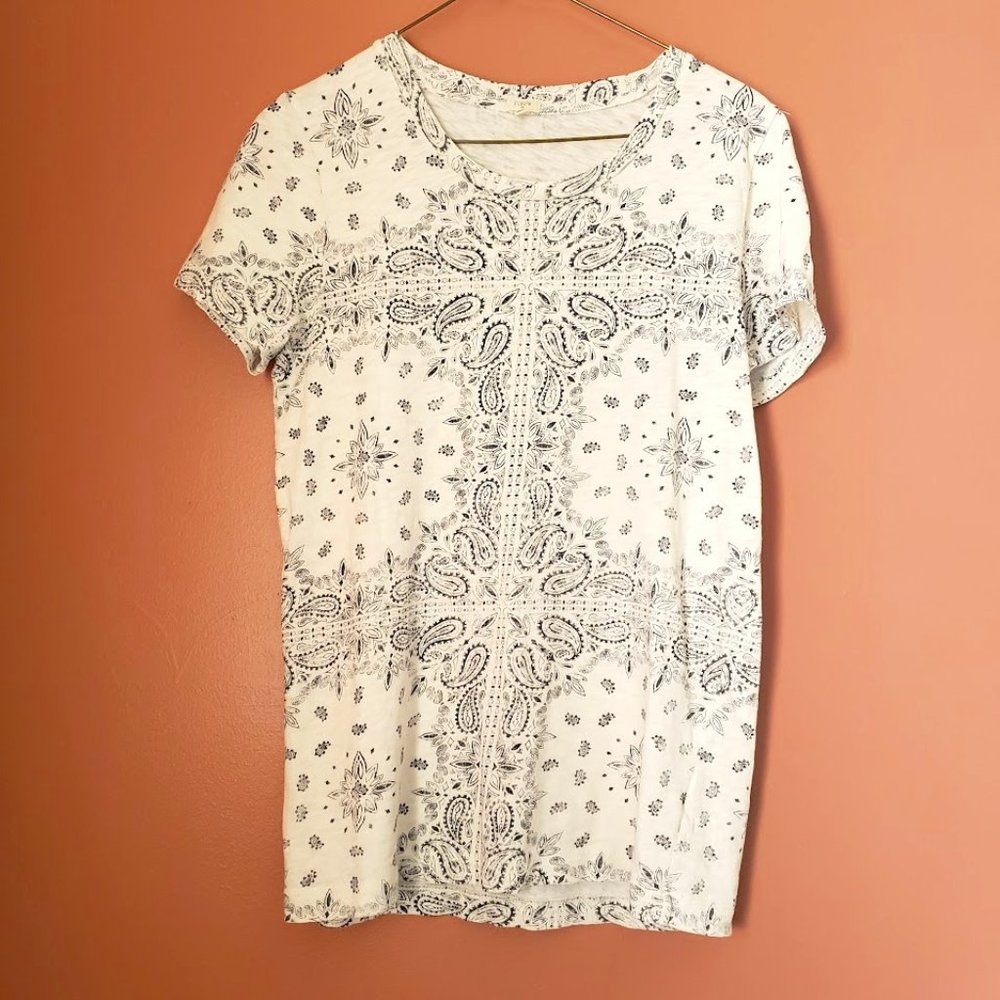 J.Crew T-Shirt Cream & Navy - medium